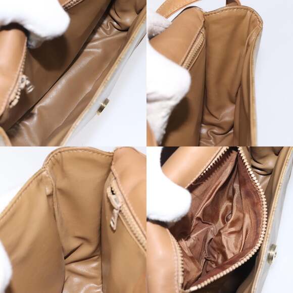 CELINE Macadam Canvas Shoulder Bag Pvc Beige Gold - Picture 12 of 13